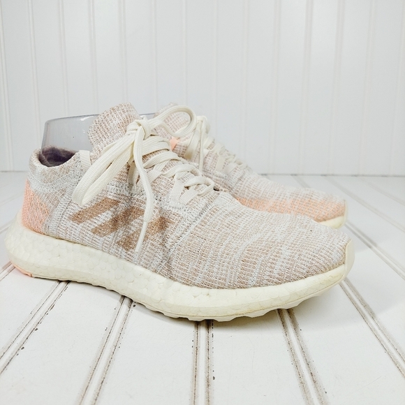 adidas Pureboost Go Gray Orange Athleisure Running Sneakers A66 - Picture 4 of 12